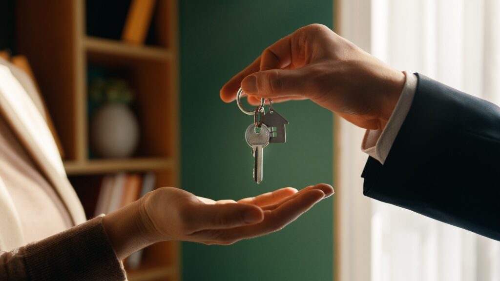 Acquirente riceve le chiavi della sua nuova casa